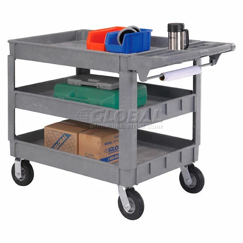 Wholesale π Global Industrial Utility Cart w/3 Shelves & 6" Casters, 500 lb. Capacity, 46"L x 25"W x 35"H β - Image 4