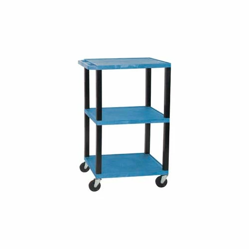 Outlet β Luxor Garage Shop Utility Cart w/3 Shelves, 250 lb. Capacity, 24"L x 18"W x 42-1/2"H, Blue π€©