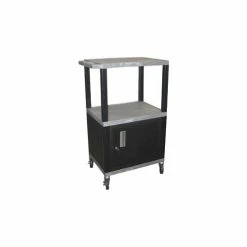 Best Sale 👍 Luxor Garage Shop Utility Cart w/Cabinet, 250 lb. Capacity, 24"L x 18"W x 42-1/2"H, Gray 👏