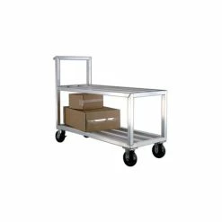 New 🌟 New Age Industrial New Age Aluminum Stock Cart w/Open Top Shelf, 3000 lb. Capacity, 59-1/2"L x 21"W x 44"H ⌛