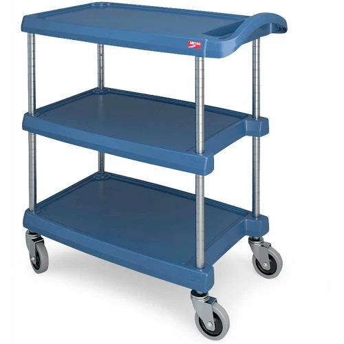 Best deal π Metro® Utility Cart w/3 Shelves, 400 lb. Capacity, 25"L x 18"W x 35-3/8"H, Blue π