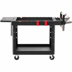 Deals ❤️ Rubbermaid® Heavy Duty Medium Adaptable Utility Cart, 2 Shelf, 51-1/2"Lx25-1/5"W, Black 🛒