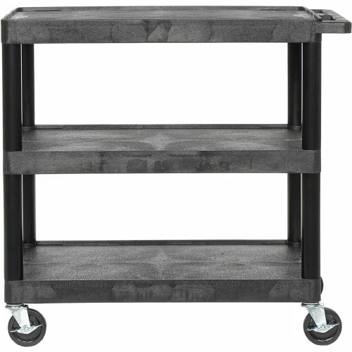 Cheapest π Luxor Plastic Utility Cart w/3 Shelves, 250 lb. Capacity, 24"L x 18"W x 34"H, Black βοΈ - Image 6