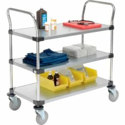 Promo 👏 Nexel® Galvanized Steel Utility Cart w/3 Shelves, 800 lb. Capacity, 36"L x 18"W x 38"H 😍