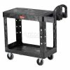 New 😉 Rubbermaid® Plastic Utility Cart w/2 Shelves, 500 lb. Capacity, 39"L x 17"W x 33"H, Black 🔔