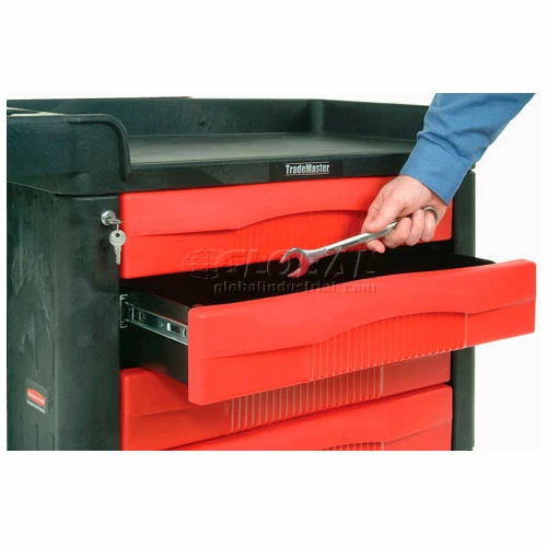 Hot Sale βοΈ Rubbermaid® Mobile Workcenter w/4 Drawers, 500 lb. Capacity, 40"L x 18"W x 33-1/2"H, Black βοΈ - Image 9