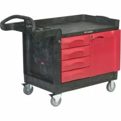Buy 🎁 Rubbermaid® Mobile Workcenter w/4 Drawers, 750 lb. Capacity, 49"L x 26"W x 38"H, Black 🧨