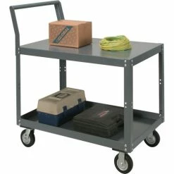 Best reviews of π₯° Global Industrial Service Cart w/2 Shelves, 1200 lb. Capacity, 48"L x 30"W x 30"H, Gray π