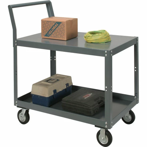Budget π Global Industrial Service Cart w/2 Shelves, 1200 lb. Capacity, 36"L x 24"W x 27"H, Gray β