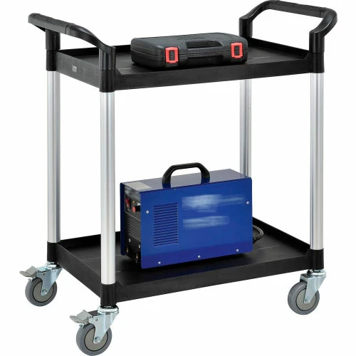 Deals π Global Industrial Service Cart w/2 Shelves, 440 lb. Capacity, 26"L x 17"W x 37"H, Black π - Image 5