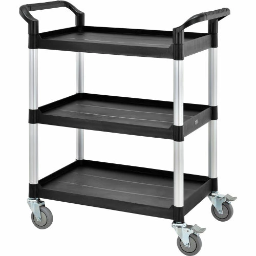 New π Global Industrial Service Cart w/3 Shelves, 550 lb. Capacity, 26"L x 17"W x 39"H, Black π₯° - Image 3