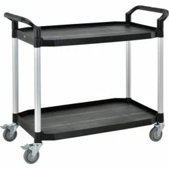 Outlet 𧨠Global Industrial Service Cart w/2 Shelves, 440 lb. Capacity, 36"L x 20"W x 37"H, Black π