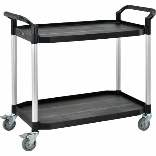 Outlet 𧨠Global Industrial Service Cart w/2 Shelves, 440 lb. Capacity, 36"L x 20"W x 37"H, Black π