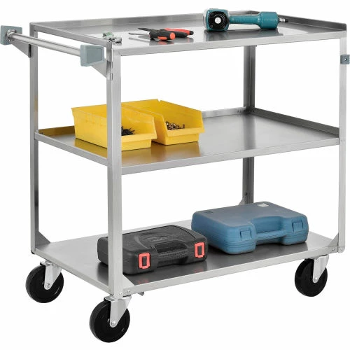 Budget π₯ Global Industrial Steel Utility Cart, 500 lb. Capacity, 27-5/8"L x 16-3/4"W x 32"H π - Image 3