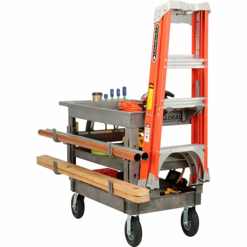 Best Sale β Global Industrial Tray Top Utility Cart w/3 Shelves, 44"L x 25-1/2"W x 35-1/2"H, Gray π₯ - Image 5