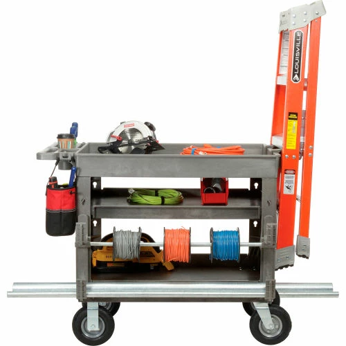 Best Sale β Global Industrial Tray Top Utility Cart w/3 Shelves, 44"L x 25-1/2"W x 35-1/2"H, Gray π₯ - Image 9