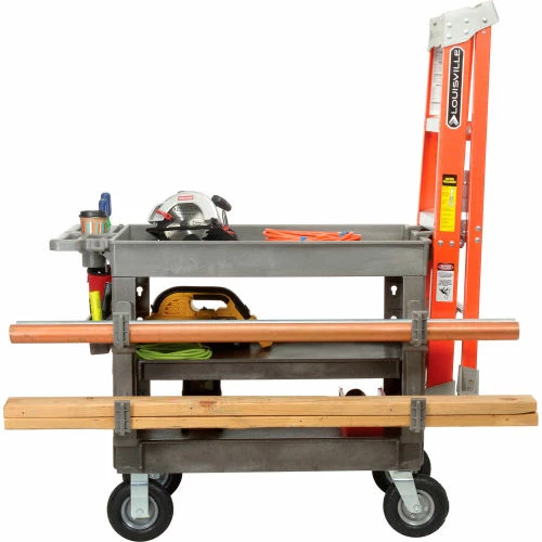 Best Sale β Global Industrial Tray Top Utility Cart w/3 Shelves, 44"L x 25-1/2"W x 35-1/2"H, Gray π₯ - Image 10