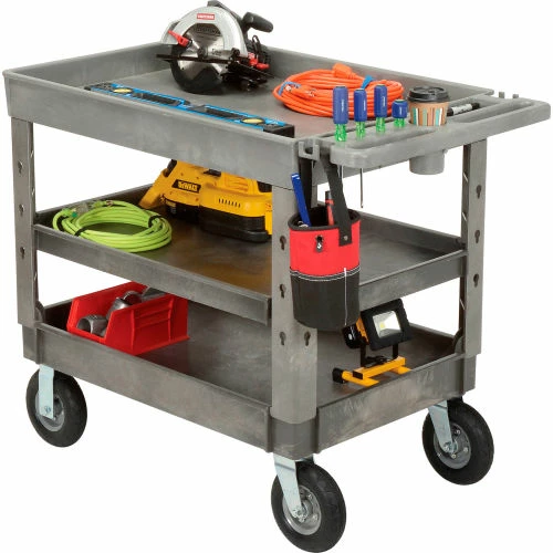 Best Sale β Global Industrial Tray Top Utility Cart w/3 Shelves, 44"L x 25-1/2"W x 35-1/2"H, Gray π₯ - Image 12