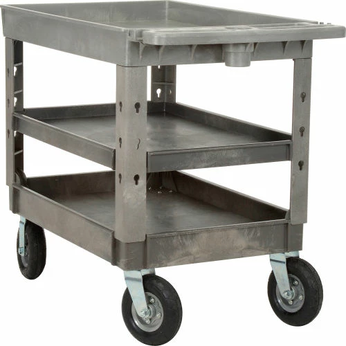 Best Sale β Global Industrial Tray Top Utility Cart w/3 Shelves, 44"L x 25-1/2"W x 35-1/2"H, Gray π₯ - Image 14
