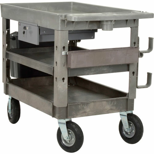 Best Sale β Global Industrial Tray Top Utility Cart w/3 Shelves, 44"L x 25-1/2"W x 35-1/2"H, Gray π₯ - Image 17