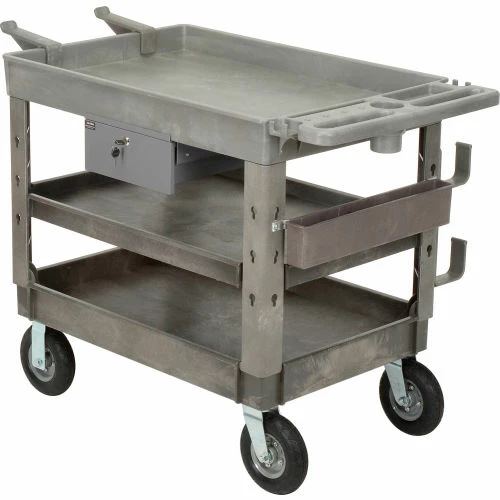 Best Sale β Global Industrial Tray Top Utility Cart w/3 Shelves, 44"L x 25-1/2"W x 35-1/2"H, Gray π₯ - Image 18