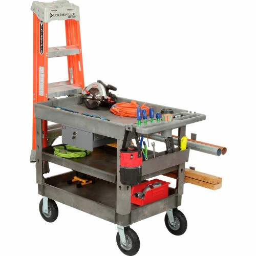 Best Sale β Global Industrial Tray Top Utility Cart w/3 Shelves, 44"L x 25-1/2"W x 35-1/2"H, Gray π₯ - Image 23