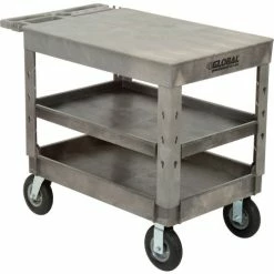 Best reviews of 👏 Global Industrial™ Flat Top Utility Cart w/3 Shelves, 44"L x 25-1/2"W x 35-1/2"H, Gray 🎉
