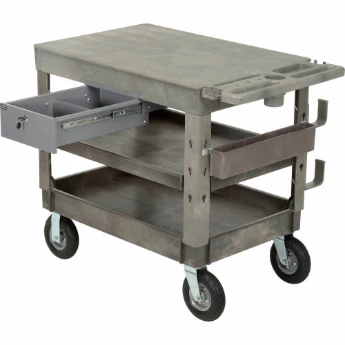 Best reviews of π Global Industrial Flat Top Utility Cart w/3 Shelves, 44"L x 25-1/2"W x 35-1/2"H, Gray π - Image 16