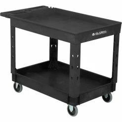 New 👏 Global Industrial™ Utility Cart w/2 Shelves & 5" Casters, 44"L x 25-1/2"W x 32-1/2"H, Black 👏