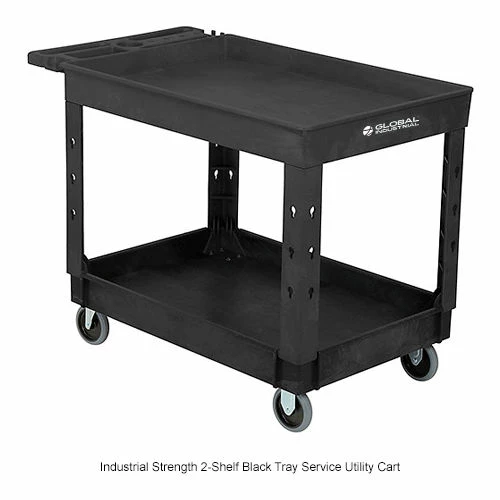 New π Global Industrial Utility Cart w/2 Shelves & 5" Casters, 44"L x 25-1/2"W x 32-1/2"H, Black π - Image 35