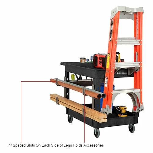 New π Global Industrial Utility Cart w/2 Shelves & 5" Casters, 44"L x 25-1/2"W x 32-1/2"H, Black π - Image 40