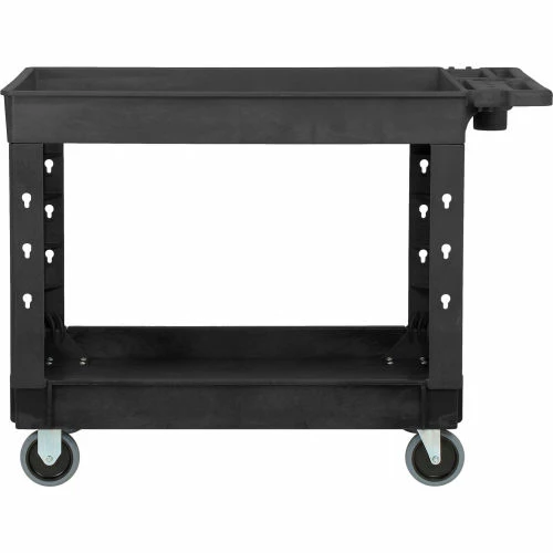 New π Global Industrial Utility Cart w/2 Shelves & 5" Casters, 44"L x 25-1/2"W x 32-1/2"H, Black π - Image 2
