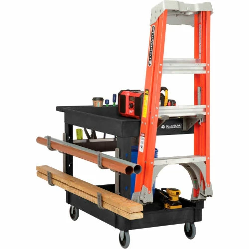 New π Global Industrial Utility Cart w/2 Shelves & 5" Casters, 44"L x 25-1/2"W x 32-1/2"H, Black π - Image 5