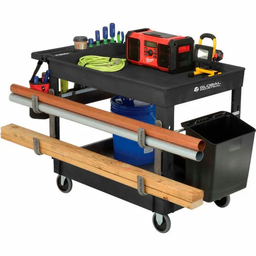 New π Global Industrial Utility Cart w/2 Shelves & 5" Casters, 44"L x 25-1/2"W x 32-1/2"H, Black π - Image 7