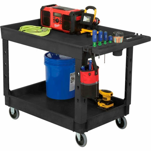 New π Global Industrial Utility Cart w/2 Shelves & 5" Casters, 44"L x 25-1/2"W x 32-1/2"H, Black π - Image 13