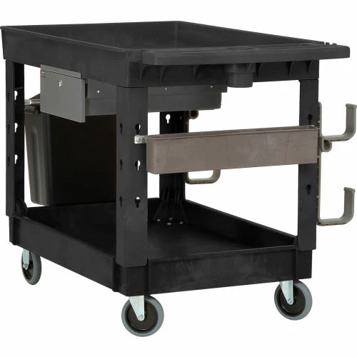 New π Global Industrial Utility Cart w/2 Shelves & 5" Casters, 44"L x 25-1/2"W x 32-1/2"H, Black π - Image 18