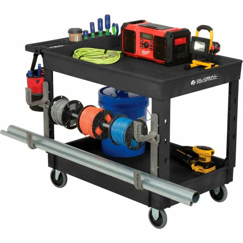 New π Global Industrial Utility Cart w/2 Shelves & 5" Casters, 44"L x 25-1/2"W x 32-1/2"H, Black π - Image 20