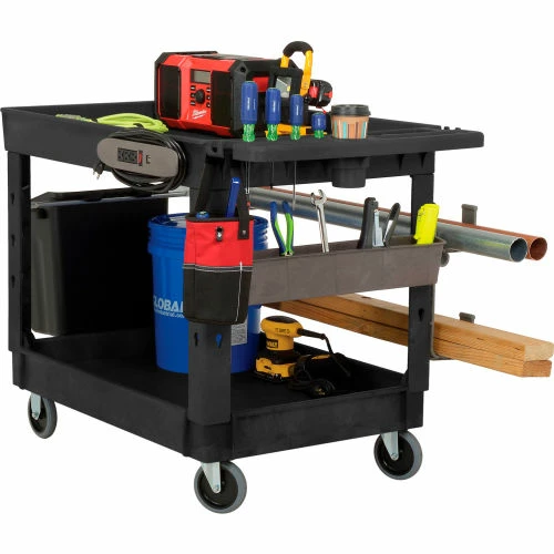 New π Global Industrial Utility Cart w/2 Shelves & 5" Casters, 44"L x 25-1/2"W x 32-1/2"H, Black π - Image 23