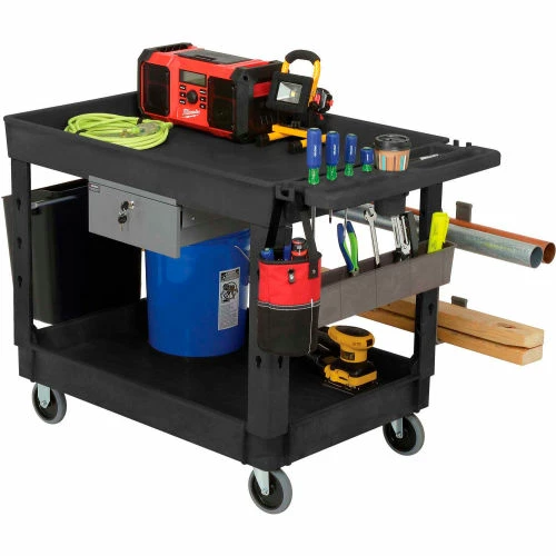 New π Global Industrial Utility Cart w/2 Shelves & 5" Casters, 44"L x 25-1/2"W x 32-1/2"H, Black π - Image 26