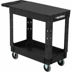 Discount β Global Industrial Flat Top Utility Cart w/2 Shelves, 38"L x 17-1/2"W x 32-1/2"H, Black π₯°