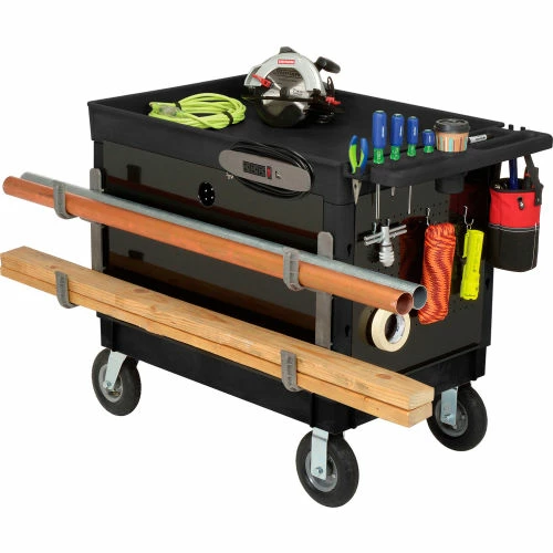 Cheap π₯ Global Industrial Plastic Utility Cart w/2 Tray Shelves, 44"L x 25-1/2"W x 32-1/2"H, Black π - Image 11