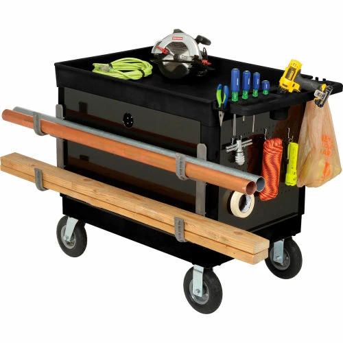 Cheap π₯ Global Industrial Plastic Utility Cart w/2 Tray Shelves, 44"L x 25-1/2"W x 32-1/2"H, Black π - Image 12