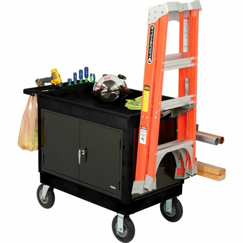 Cheap π₯ Global Industrial Plastic Utility Cart w/2 Tray Shelves, 44"L x 25-1/2"W x 32-1/2"H, Black π - Image 21