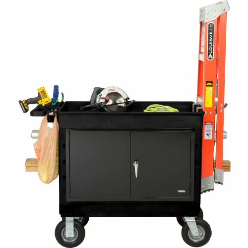 Cheap π₯ Global Industrial Plastic Utility Cart w/2 Tray Shelves, 44"L x 25-1/2"W x 32-1/2"H, Black π - Image 22