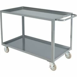 Best Pirce โญ Global Industrial Steel Utility Cart w/2 Tray Shelves, 1200 lb. Capacity, 48"L x 24"W x 35"H โญ