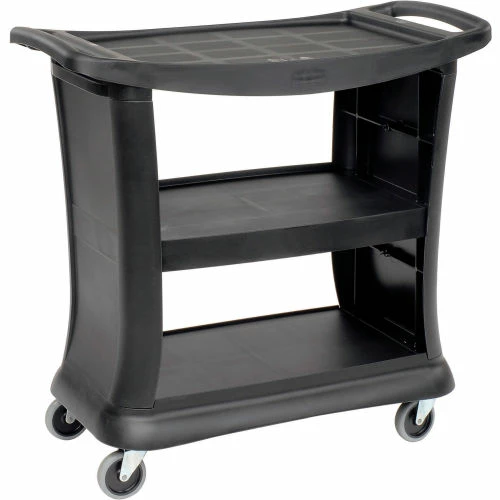 Deals π€© Rubbermaid® Service Cart w/3 Shelves & Enclosed Ends, 300 lb. Cap, 39"L x 21"W x 38"H, Black βοΈ