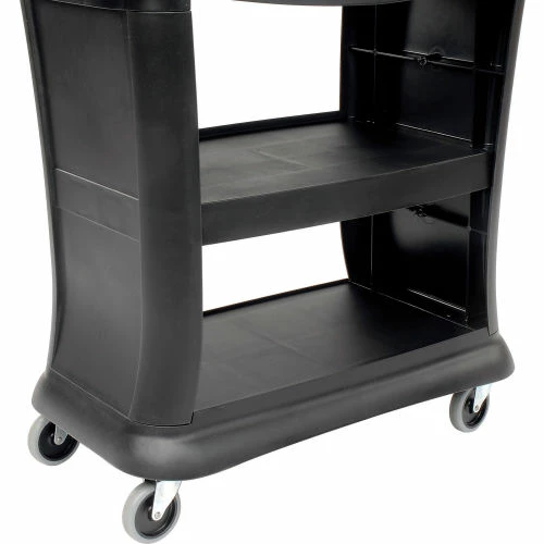 Deals π€© Rubbermaid® Service Cart w/3 Shelves & Enclosed Ends, 300 lb. Cap, 39"L x 21"W x 38"H, Black βοΈ - Image 8