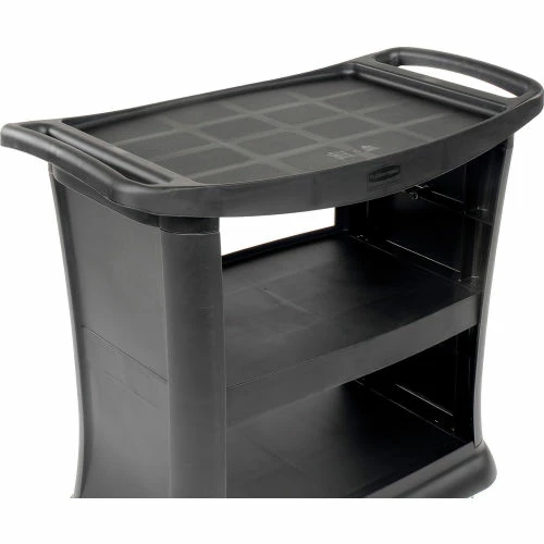 Deals π€© Rubbermaid® Service Cart w/3 Shelves & Enclosed Ends, 300 lb. Cap, 39"L x 21"W x 38"H, Black βοΈ - Image 9