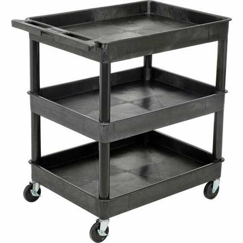 Flash Sale π Luxor® TC111 Tray Top Shelf 3 Shelf Plastic Utility Cart 32x24 4" Casters βοΈ - Image 2