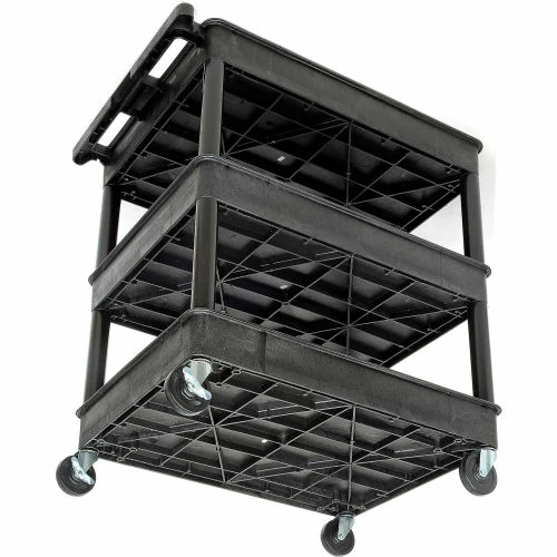 Flash Sale π Luxor® TC111 Tray Top Shelf 3 Shelf Plastic Utility Cart 32x24 4" Casters βοΈ - Image 6